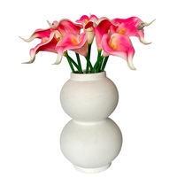 Fleurs artificielles Calla Lily en PU effet naturel, 35 cm, tige unique, pour mariage, décoration de table, Thanksgiving, Noël, vente en gros