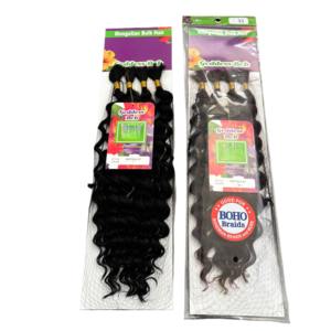 4x 20 pouces Tresses au crochet Afro Boho, Cheveux bouclés en vrac à ondulations profondes, Effet mouillé et ondulé, Extensions de cheveux synthétiques à tresser style bohème - Product Image 3