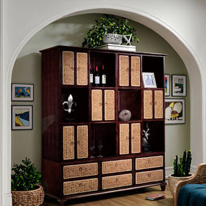 Contemporanea Bali naturale in Rattan legno libreria decorativa per la casa e per l'uso di appartamenti - Product Image 4