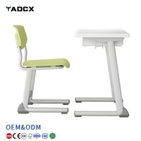 Muebles Escolares Modernos, Conjunto de Silla y Escritorio para Estudiantes con Altura Ajustable, Muebles para Aula Infantil, Conjunto de Mesa y Silla Escolar