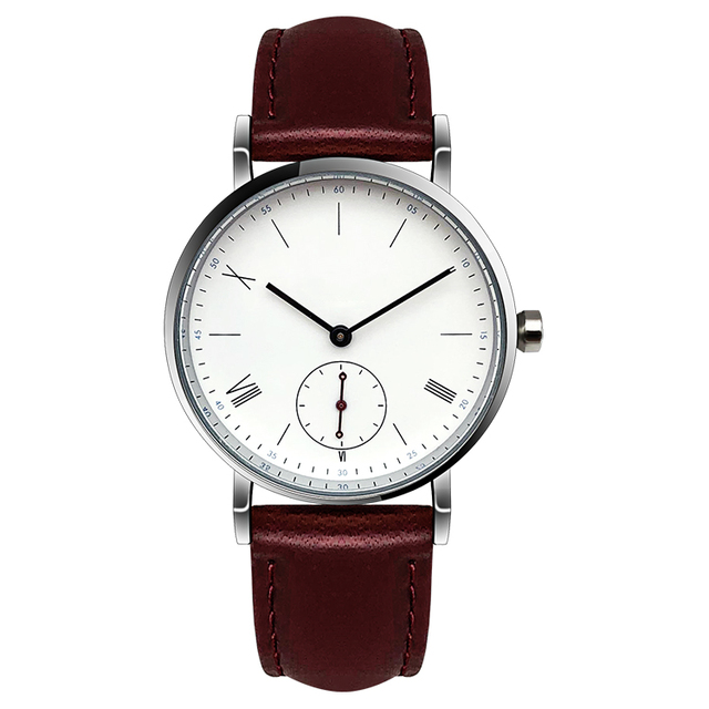 Most Popular Fashion Women Watch Brownness Leather Strap Separate Second Chronograph Women Wrist Watch