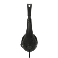 Casque audio professionnel supra-auriculaire avec micro flexible, son stéréo filaire, réduction du bruit ambiant pour les appels au bureau