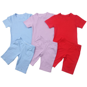 Ensemble de shorts de motard deux pièces pour enfants, 37 couleurs unies, tenues d'été pour petites filles, ensembles de vêtements de boutique pour enfants - Product Image 1