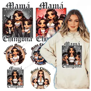Prodotti più venduti disegni personalizzati la maggior parte Mama Chingona Chicana mamma plastisol dtf ferro termico su trasferimento adesivo per maglietta