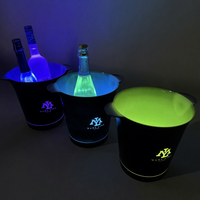 ODM Fournisseur Personnaliser logo Commutateur Contrôle RGB Flash Noir Led Seau À Glace bar Articles De Fête bouteilles de champagne Présentoirs