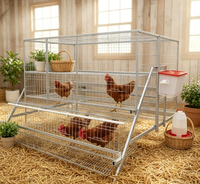 Cage à poules pondeuses de type 4, 4 niveaux, 160 oiseaux, haute densité, pour élevage de poules pondeuses