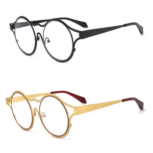 2022 Newest Unique Design One Piece Frame Glass Lenses Optical Lens Metal Custom Luxury Eye Glasses Frames Mens Optical Glasses