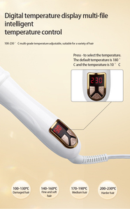 Fer à friser rotatif multi-fonction Mesky avec logo et baril extra <span class=keywords><strong>long</strong></span> fer à friser double tension blanc rotatif à 450 degrés - Product Image 3