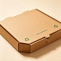 Boîte d'emballage pour pizza à emporter, écologique, biodégradable, de qualité alimentaire, recyclable, en carton ondulé kraft, finition mate, personnalisable, pour collations