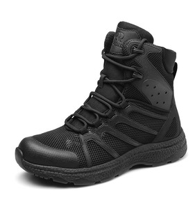Botas de Caminar con Cordones de Malla Negra, Transpirables, con Punta Redonda y Suela de Goma, Estilo para Todas las Temporadas - Product Image 2