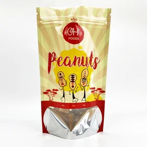 Custom Logo Food Grade Moisture Proof Snack Food Peanuts Packaging Plastic Bag with Clear Window