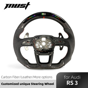 Para <span class=keywords><strong>Audi</strong></span> <span class=keywords><strong>Q</strong></span> S <span class=keywords><strong>RS</strong></span> Series volante 2016-2024 RS3 RS5 Q3 Q5 Q7 personalizado Real fibra de carbono volante pantalla LED inteligente - Product Image 2