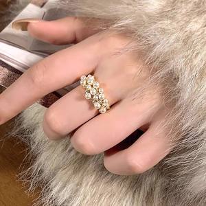 10711DIY Pearl Accessories S925 <b>Silver</b> Ring Empty Stand Trendy <b>Silver</b> Jewelry Stand with 4-5mm Round <b>Beads</b> Rhodium Plating - Product Image 3