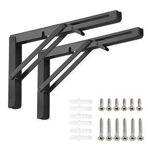 <span class=keywords><strong>Support</strong></span> d'angle mural à 90 degrés en acier inoxydable pour <span class=keywords><strong>table</strong></span> pliante en bois, supports d'étagère auto-connecteurs - Product Image 1