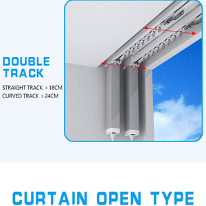 Rail de rideau électrique moderne personnalisable super silencieux compatible Tuya WiFi/Zigbee pour maison intelligente, en aluminium - Product Image 4