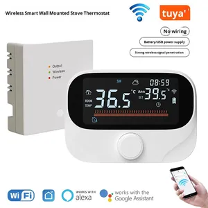 <span class=keywords><strong>Thermostat</strong></span> mural pour chaudière hydronique WIFI Tuya Smart RF sans <span class=keywords><strong>fil</strong></span>, écologique, anti-inflammable, PC+ABS, un à un, sans câblage - Product Image 4