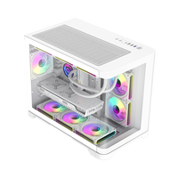 GAMEMAX-HYPE-M Factory OEM/ODM White Mid Tower Micro ATX PC Case Curved Glass Panel Stock Gaming ATX PSU