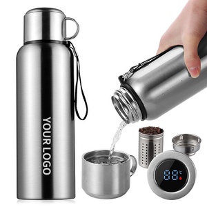 Supplier 600 800 1000 1500ml Custom Logo Temperature Display Smart Stainless Steel Sports Water Bottle