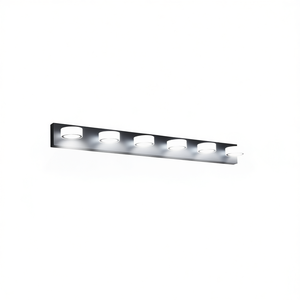 Lampada Moderna a LED a 6 Luci per Specchio da Bagno, Montaggio a Parete in Metallo Nero Opaco, Illuminazione per Bagno con Interruttore Dimmerabile 110V IP44 - Product Image 1