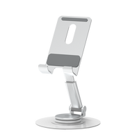 Support de téléphone en alliage d'aluminium OEM pour utilisation au lit - Rotation à 360°, hauteur réglable, pliable, compatible avec les supports de bureau