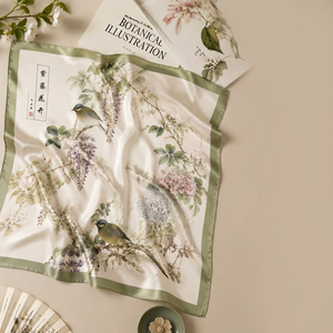 Pañuelo de Seda Personalizado 100% Seda de Morera con Estampado de Cadena Dorada Barroca, Pañuelo Cuadrado para la Cabeza, Regalo Corporativo, Venta al por Mayor Directa de Fábrica - Product Image 1