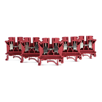 UK 6N Rouge 24-8 AWG 0.2-6mm Nylon Plastique PA66 Alimentation électrique universelle à travers la jonction à vis 15a Borniers sur rail DIN