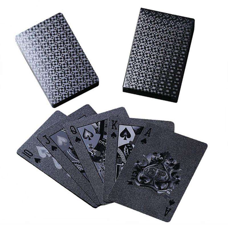 Black foil playing card
