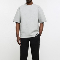 Hoge Kwaliteit Box Fit T-Shirt Zwaar Gewicht Op Maat 100% Katoen Grijs Gevallen Schouder Oversize Blanco Boxy T-Shirt Voor Mannen