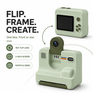 Appareil photo instantané pour enfants OEM en gros, écran 2,4 pouces, imprimante thermique sans encre 203 DPI, objectif rotatif, <span class=keywords><strong>mini</strong></span> appareil photo numérique jouet - Product Image 3