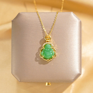 Collar de Cobre con Baño de Oro Real y Microincrustaciones de Diamantes, Moderno y Elegante para Mujer; Cadena de Bambú con Forma de Corazón; Famoso en Internet - Product Image 1