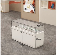 Vitrine de présentation pour bijoux et téléphones portables en verre, éclairage LED, design verrouillable, finition vernie durable, couleur personnalisable