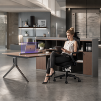 Poste de travail de bureau en forme de L avec armoire latérale, poste de travail modulaire moderne pour bureau de direction