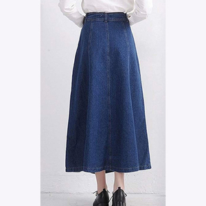 Vintage <strong>Plus</strong> <strong>Size</strong> Dress <strong>Skirts</strong> Denim Maxi <strong>Skirt</strong> for Ladies - Product Image 3