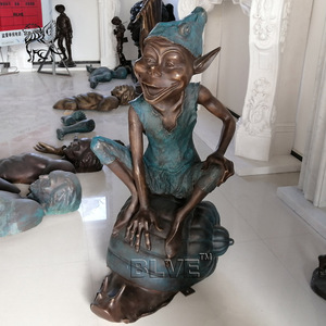 Современное искусство, украшение сада, фигурка из фильма, реалистичный металлический эльф, сидящая улитка, статуи эльфа в натуральную величину, бронзовая скульптура - Product Image 4