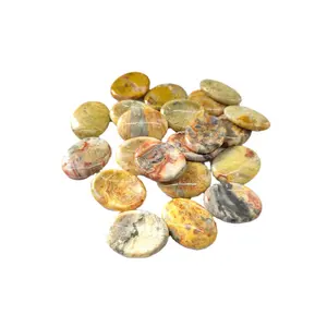 Natura Polished Crazy Agate Healing Thumb Stone Crystal Seven Chakra Reiki Items Palm Worry Stone