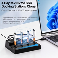 Station d'accueil SSD NVMe M.2 4 baies sans outil Lecteur à semi-conducteurs M2 Matériel informatique Boîtier en plastique Copieur Clone Duplicateur