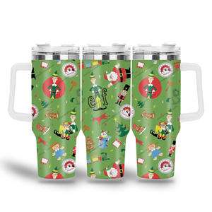 Navidad Santa Claus 40oz metal reutilizable aislado Acero inoxidable café Navidad vaso acero vacío taza de viaje con logotipo personalizado - Product Image 2