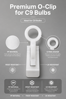 Clips en plastique pour lumières de Noël, pour lumières de toiture originales, ampoules E17 pour languettes de toiture, clips de fixation pour gouttières de type O, lumières annulaires C9 d'extérieur