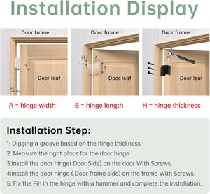 4 inch màu đen bù đắp cửa bản lề, mở rộng cửa bản lề bù đắp bản lề pivot cửa phần cứng Swing hige, cửa bản lề - Product Image 6