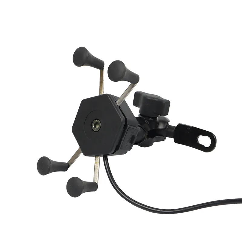 Suporte de Ângulo de Rotação de 360 Graus para Celular, Carregador USB para Bicicleta e Motocicleta