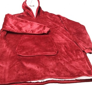 OEM Custom Logo Eco-friendly Breathable Warm Giant Pocket Custom Oversized Flannel <strong>Blanket</strong> <strong>Hoodie</strong> for <strong>Women</strong> - Product Image 1