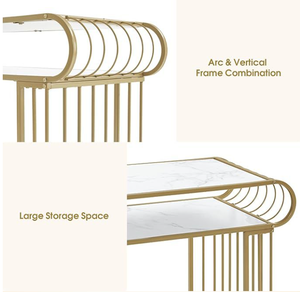 Mesa de Manicura Moderna de Metal — Mesa de Manicura Blanca Minimalista con Tomacorriente y Puerto de Carga USB, Muebles Comerciales para Salón - Product Image 5