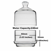 Cloche en verre moderne de qualité alimentaire, résistante à la chaleur, capacité 240 ml avec couvercle, idéale pour la cuisson ou la fumée des aliments lors de mariages
