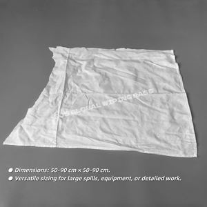 Chiffons d'essuyage industriels recyclés de qualité supérieure, non rayants, 100% coton, blancs, pour le nettoyage - Product Image 3