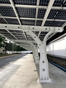 <span class=keywords><strong>Auvent</strong></span> de stationnement photovoltaïque solaire en acier à installation rapide, adapté aux stations de recharge de véhicules électriques. - Product Image 6