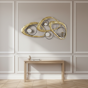 Panneau mural miroir personnalisé pour entrée, accent décoratif pour la maison, 108,59*3,81*52,07 CM, miroir décoratif mural en feuille d'or brillante - Product Image 2