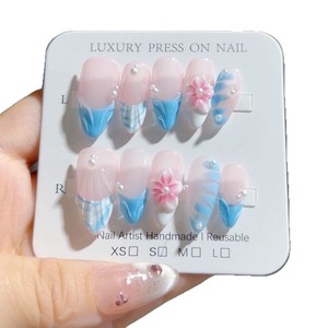 10 Uds colores al por mayor Gel <span class=keywords><strong>DE</strong></span> PINTURA A MANO superventas hermoso lujo personalizado hecho a mano prensa en <span class=keywords><strong>las</strong></span> uñas - Product Image 2