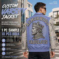 Blouson universitaire sur mesure bicolore en peau d'agneau gaufrée croco pour homme, avec applique en strass, en cuir véritable, style baseball, pour l'automne