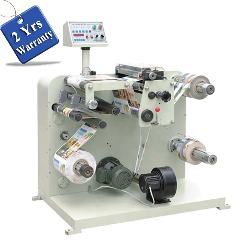 UTS320 máquina de rebobinado de corte de rollo de pegatina de papel autoadhesiva automática, rebobinadora de cortadora de etiquetas epoxi de PVC Rewinder