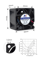 HDHFAN Hochleistungs-Kugellager 40mm 40x40x28mm 20000RPM Bürstenloser Hochdruck 4028 5V 12V 24V 0,18A DC-Kühlventilator